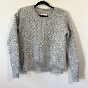 Nili Lotan Super Soft Alpaca Knit Sweater Gray Chunky Merino Small